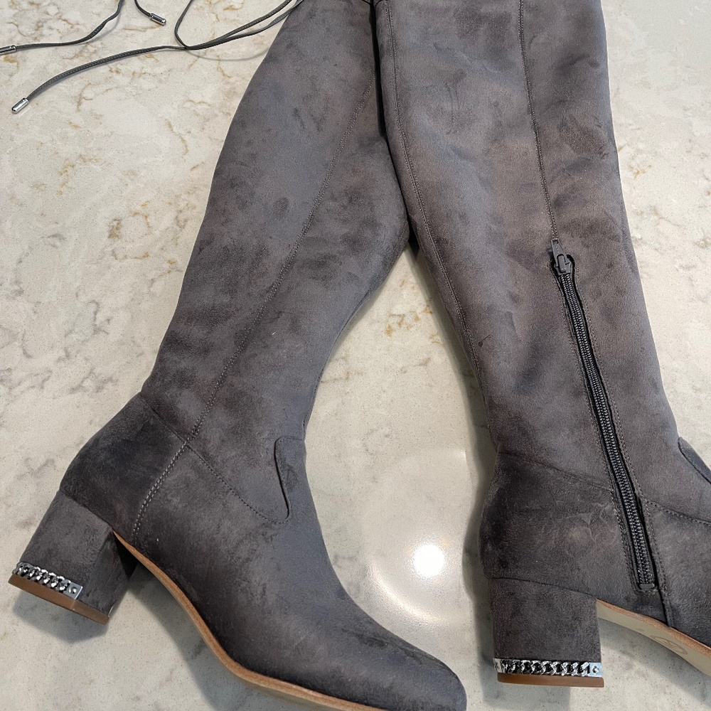 Michael Kors Jamie Mid Thigh Suede Boot in Gray size 8